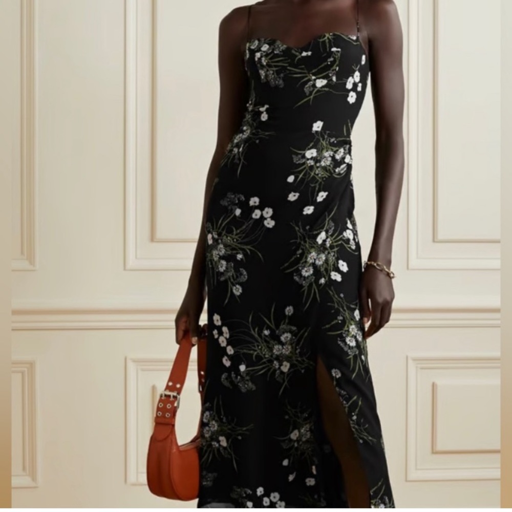 Reformation Kourtney Black Floral Dress - Picture 4 of 10